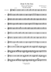 Drink To Me Only. Theme and Variations for Alto Recorder